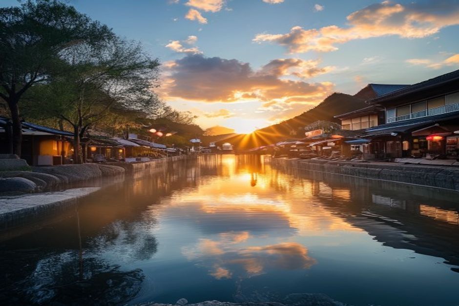 別府温泉街（竹瓦温泉・砂湯）